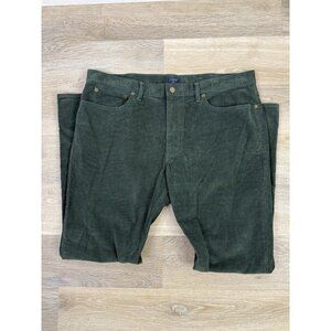J. Crew Flex Corduroy Pants Mens 39x31.5 Green Classic Casual Dapper Office